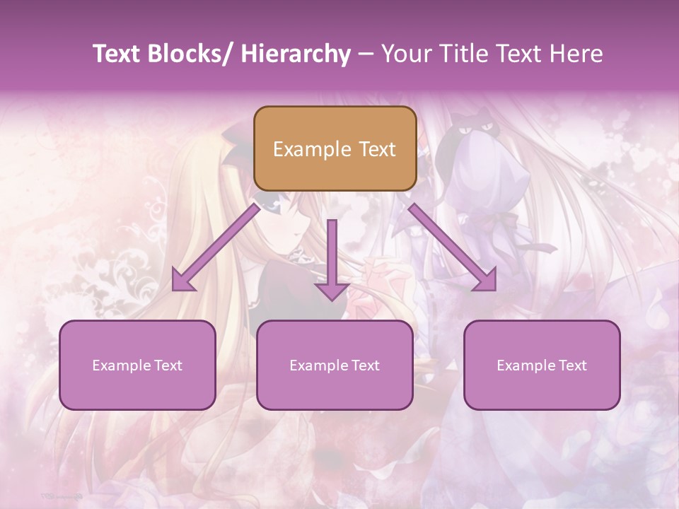 Two Anime Girls With Long Hair Standing Next To Each Other PowerPoint Template