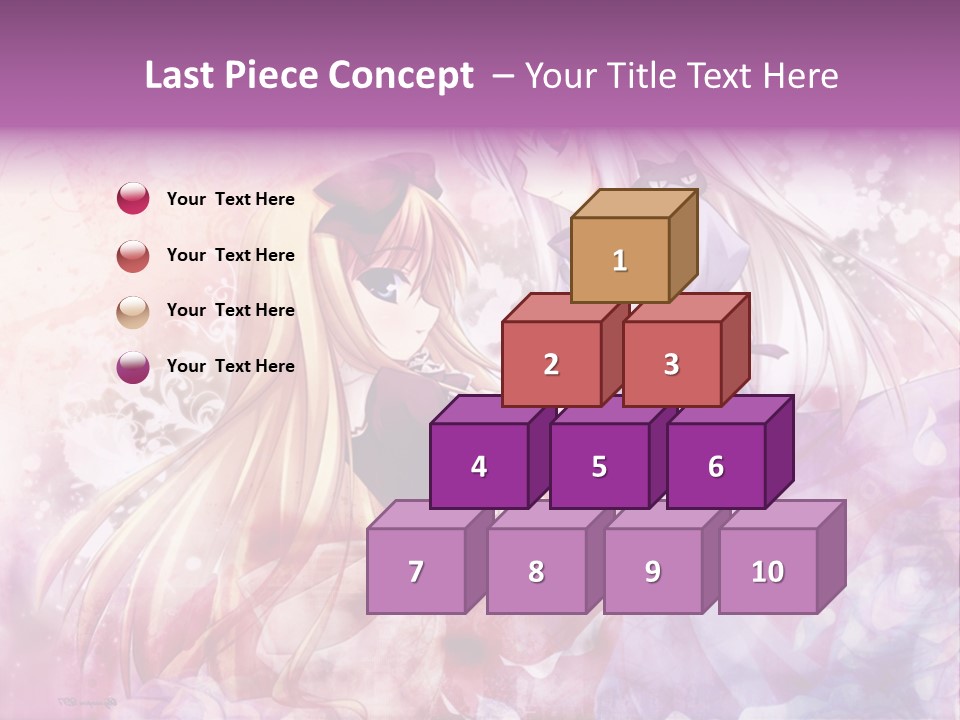 Two Anime Girls With Long Hair Standing Next To Each Other PowerPoint Template