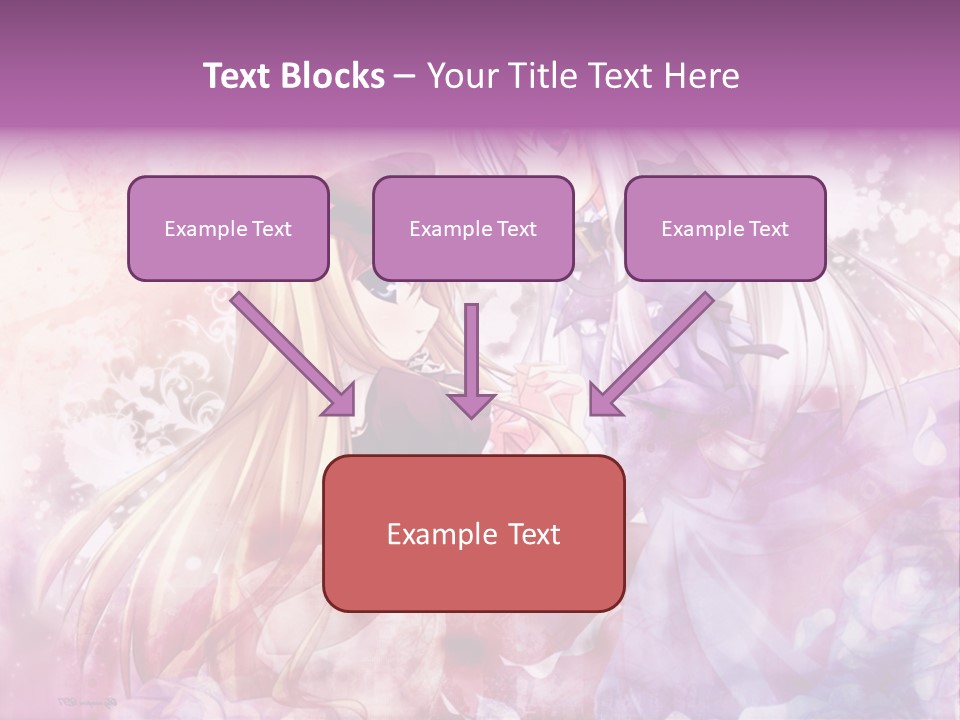 Two Anime Girls With Long Hair Standing Next To Each Other PowerPoint Template