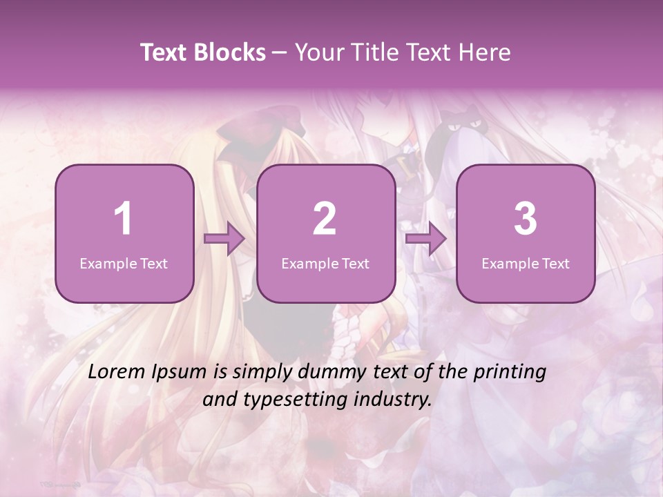 Two Anime Girls With Long Hair Standing Next To Each Other PowerPoint Template