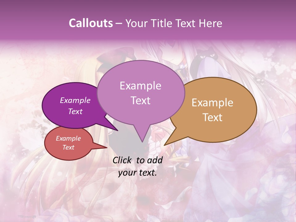 Two Anime Girls With Long Hair Standing Next To Each Other PowerPoint Template