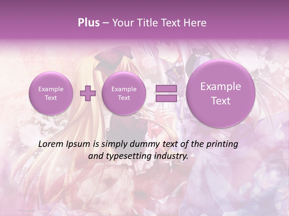 Two Anime Girls With Long Hair Standing Next To Each Other PowerPoint Template