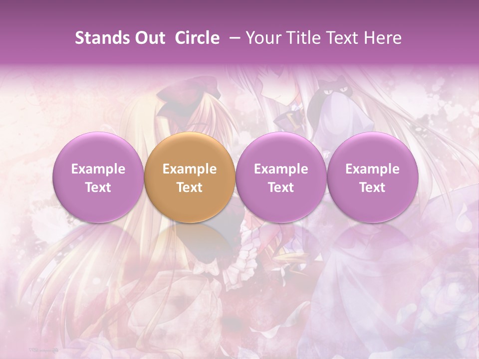 Two Anime Girls With Long Hair Standing Next To Each Other PowerPoint Template