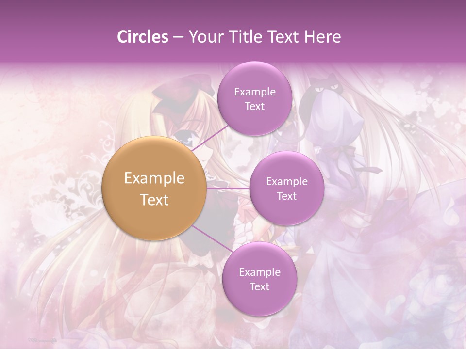 Two Anime Girls With Long Hair Standing Next To Each Other PowerPoint Template