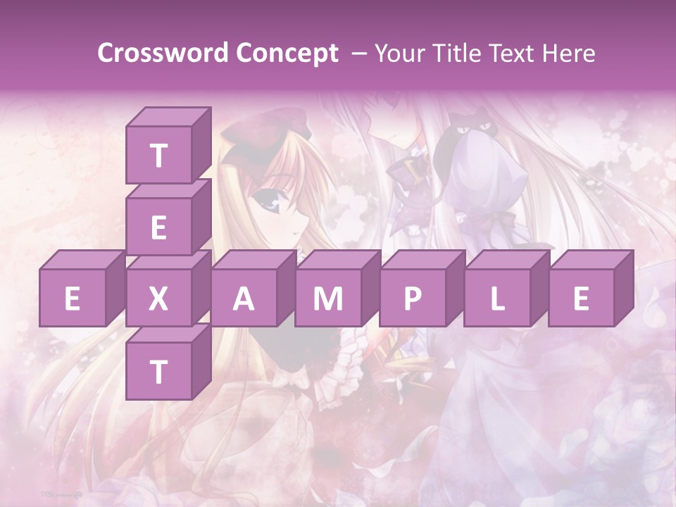 Two Anime Girls With Long Hair Standing Next To Each Other PowerPoint Template