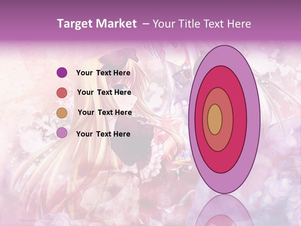 Two Anime Girls With Long Hair Standing Next To Each Other PowerPoint Template