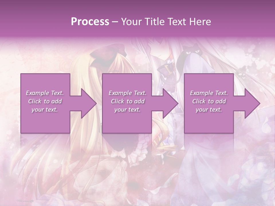 Two Anime Girls With Long Hair Standing Next To Each Other PowerPoint Template