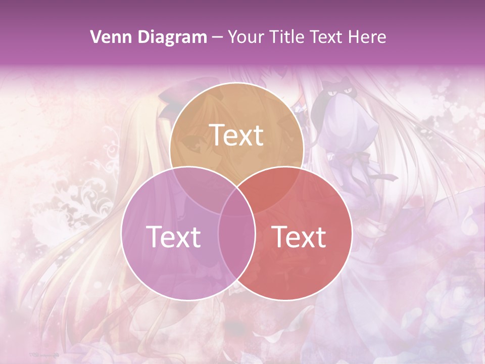 Two Anime Girls With Long Hair Standing Next To Each Other PowerPoint Template