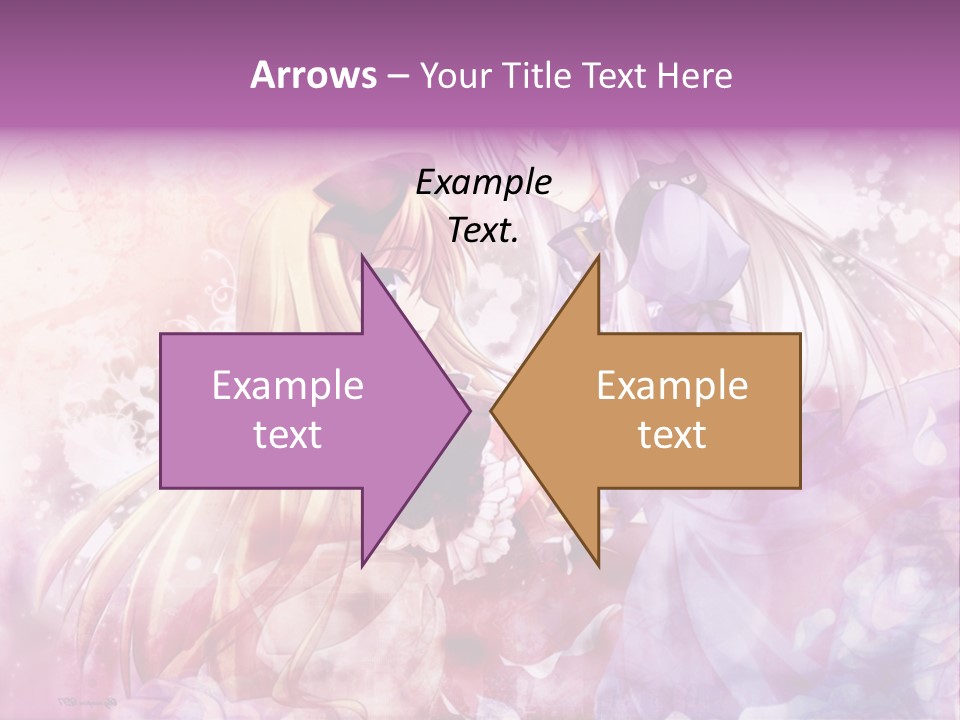 Two Anime Girls With Long Hair Standing Next To Each Other PowerPoint Template