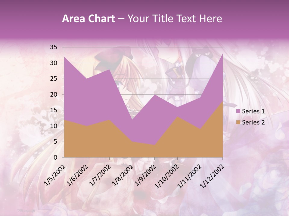 Two Anime Girls With Long Hair Standing Next To Each Other PowerPoint Template
