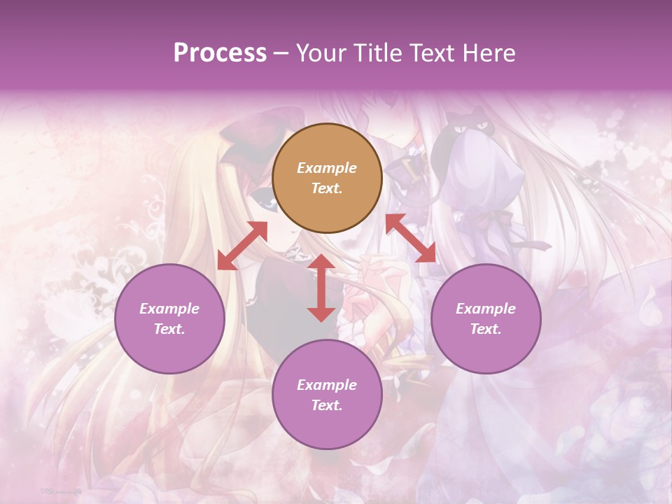 Two Anime Girls With Long Hair Standing Next To Each Other PowerPoint Template