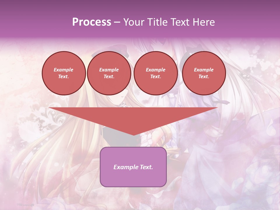 Two Anime Girls With Long Hair Standing Next To Each Other PowerPoint Template