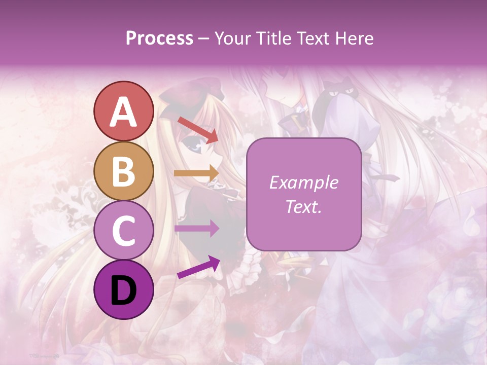 Two Anime Girls With Long Hair Standing Next To Each Other PowerPoint Template