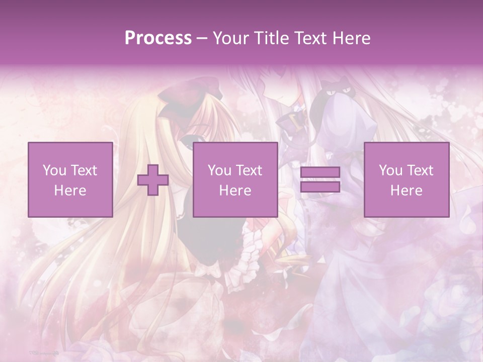 Two Anime Girls With Long Hair Standing Next To Each Other PowerPoint Template