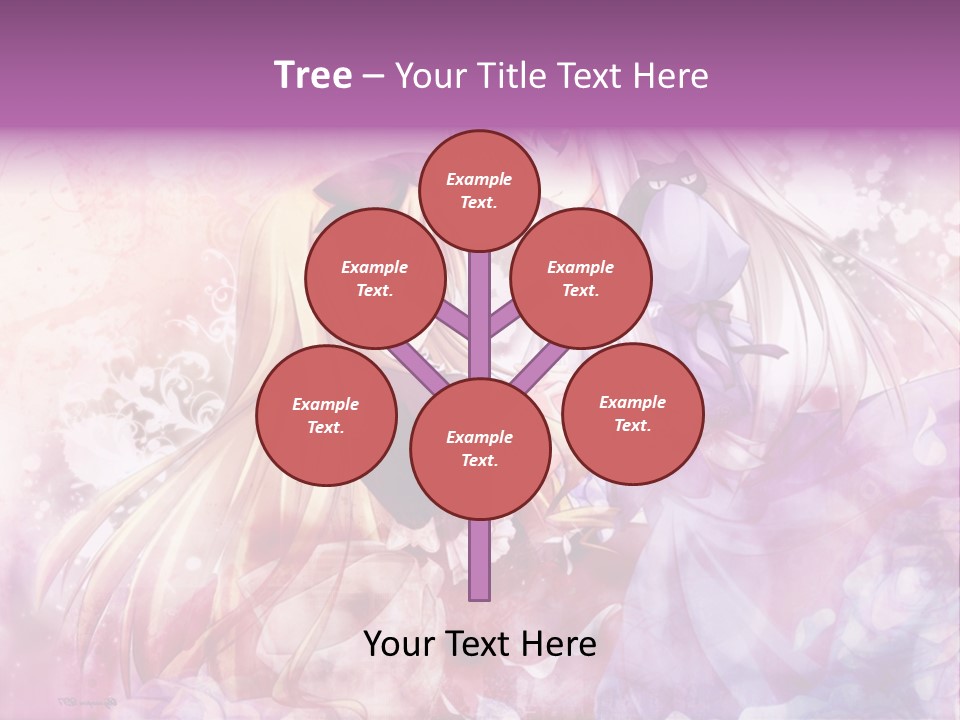 Two Anime Girls With Long Hair Standing Next To Each Other PowerPoint Template