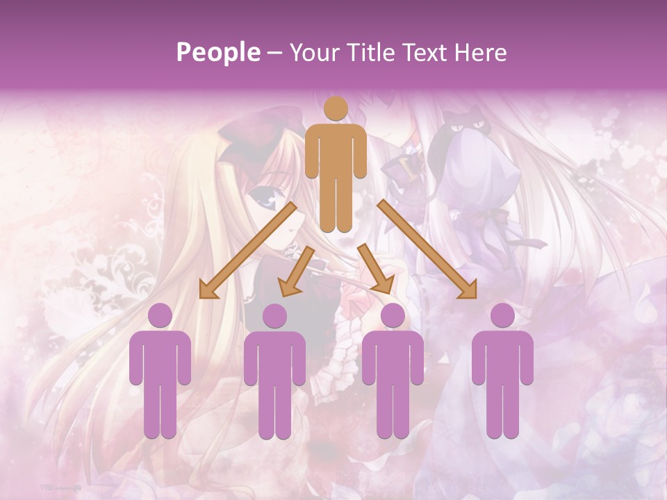 Two Anime Girls With Long Hair Standing Next To Each Other PowerPoint Template