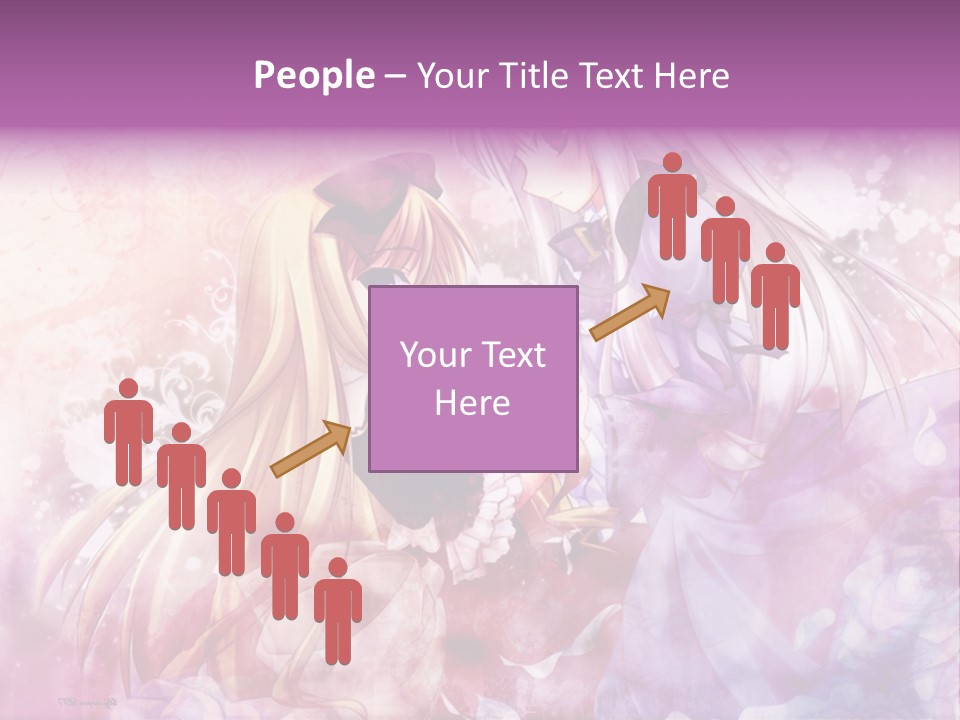 Two Anime Girls With Long Hair Standing Next To Each Other PowerPoint Template