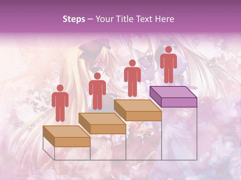 Two Anime Girls With Long Hair Standing Next To Each Other PowerPoint Template