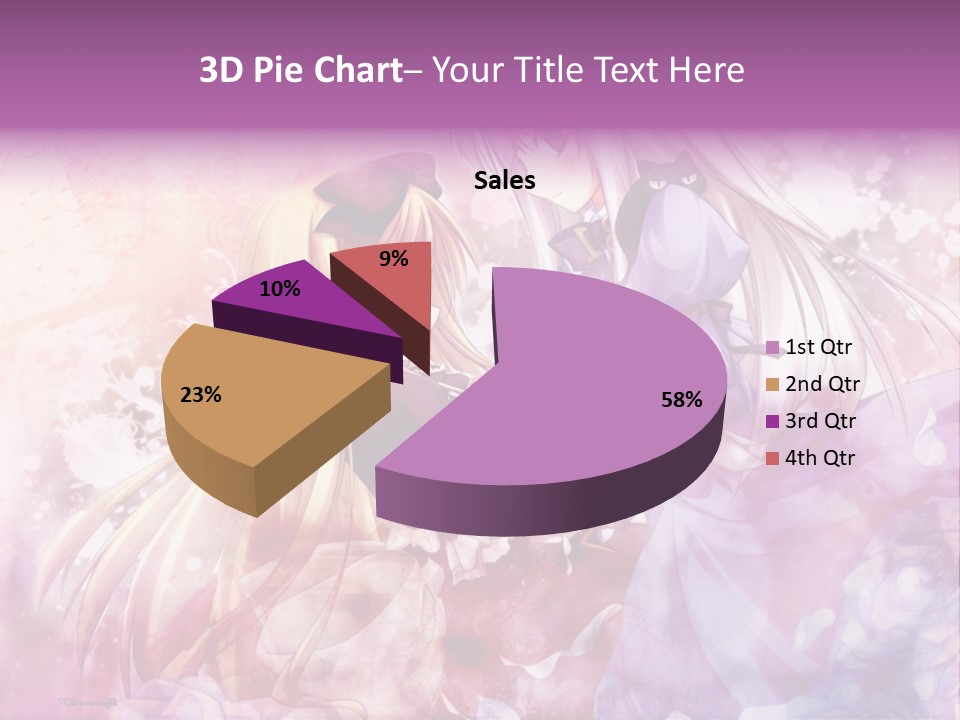 Two Anime Girls With Long Hair Standing Next To Each Other PowerPoint Template