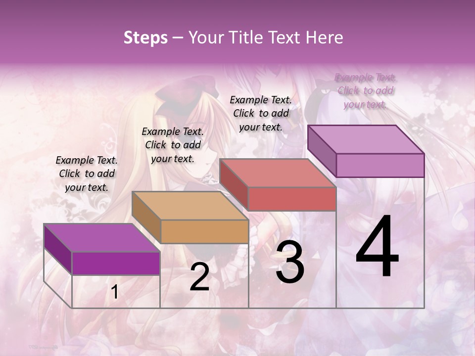 Two Anime Girls With Long Hair Standing Next To Each Other PowerPoint Template
