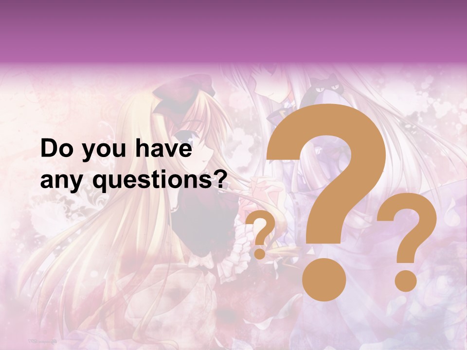 Two Anime Girls With Long Hair Standing Next To Each Other PowerPoint Template