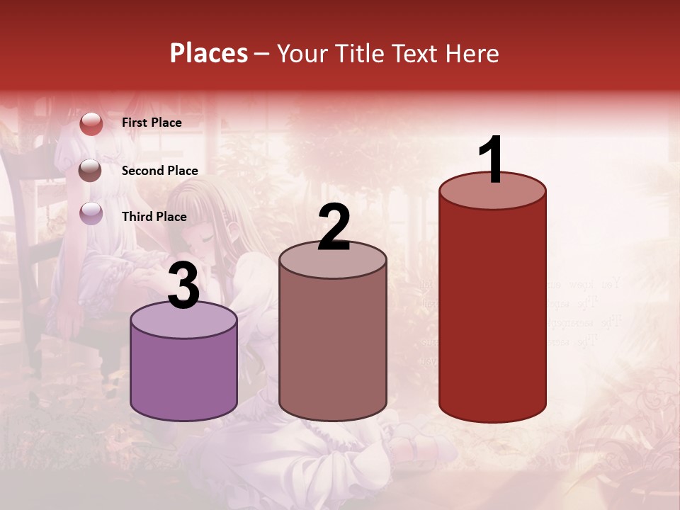 Two Anime Girls Sitting On A Chair In A Garden PowerPoint Template