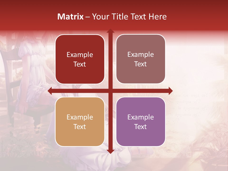 Two Anime Girls Sitting On A Chair In A Garden PowerPoint Template