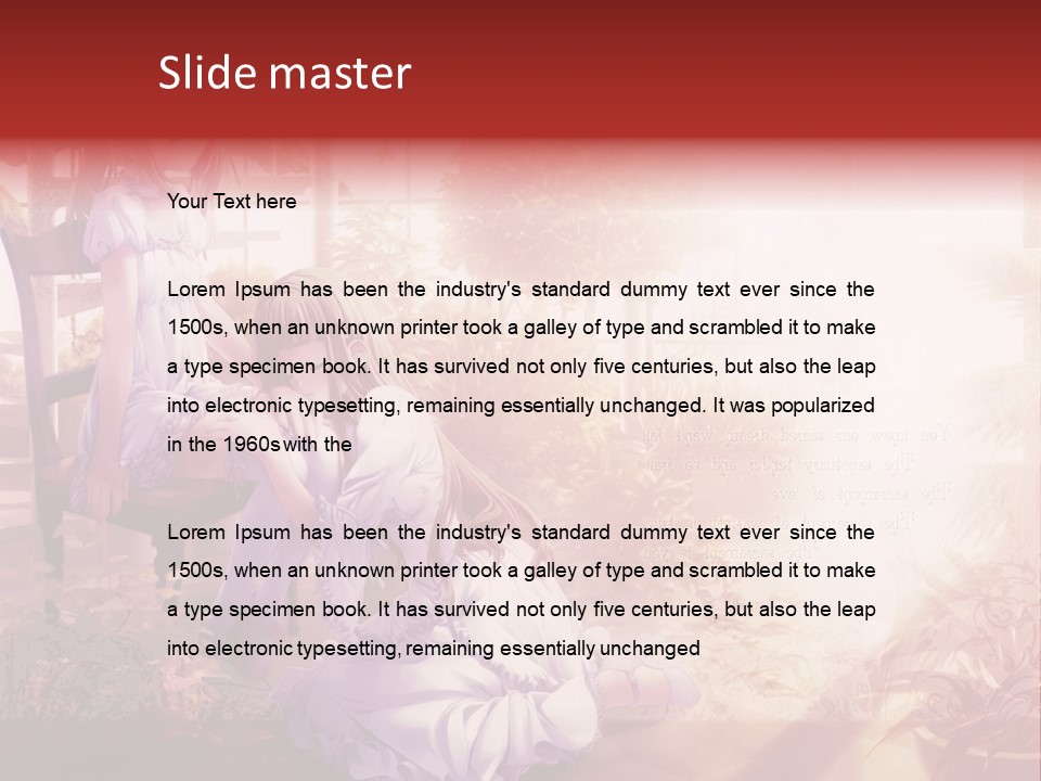 Two Anime Girls Sitting On A Chair In A Garden PowerPoint Template