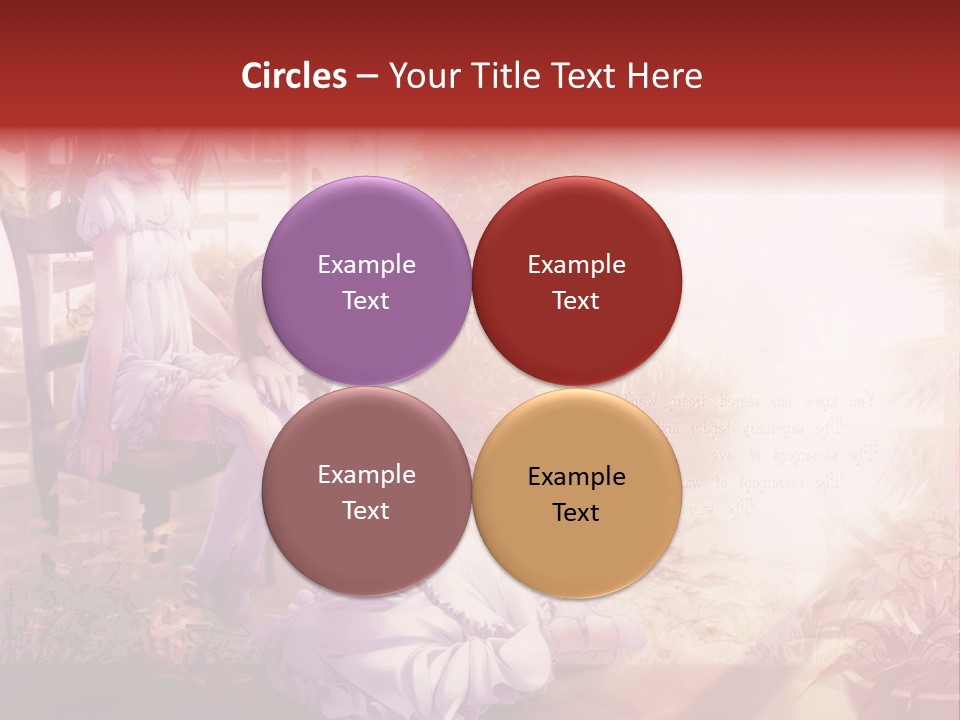 Two Anime Girls Sitting On A Chair In A Garden PowerPoint Template