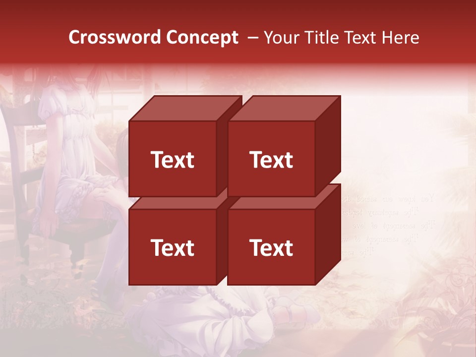 Two Anime Girls Sitting On A Chair In A Garden PowerPoint Template