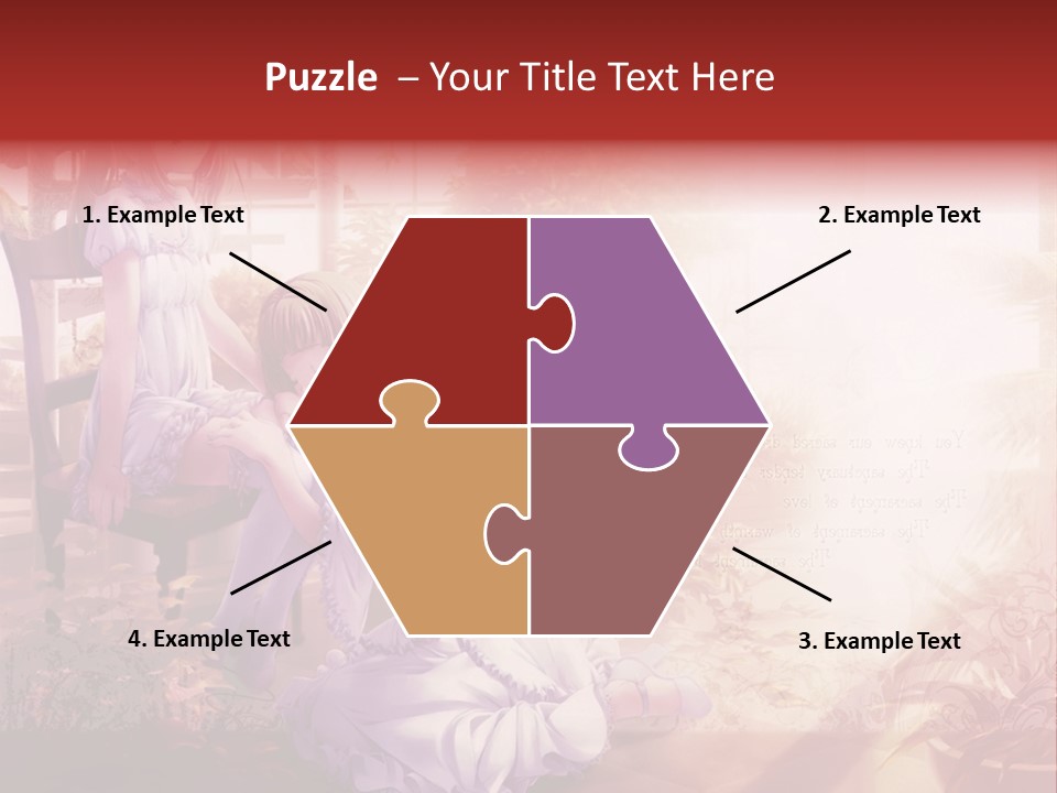 Two Anime Girls Sitting On A Chair In A Garden PowerPoint Template