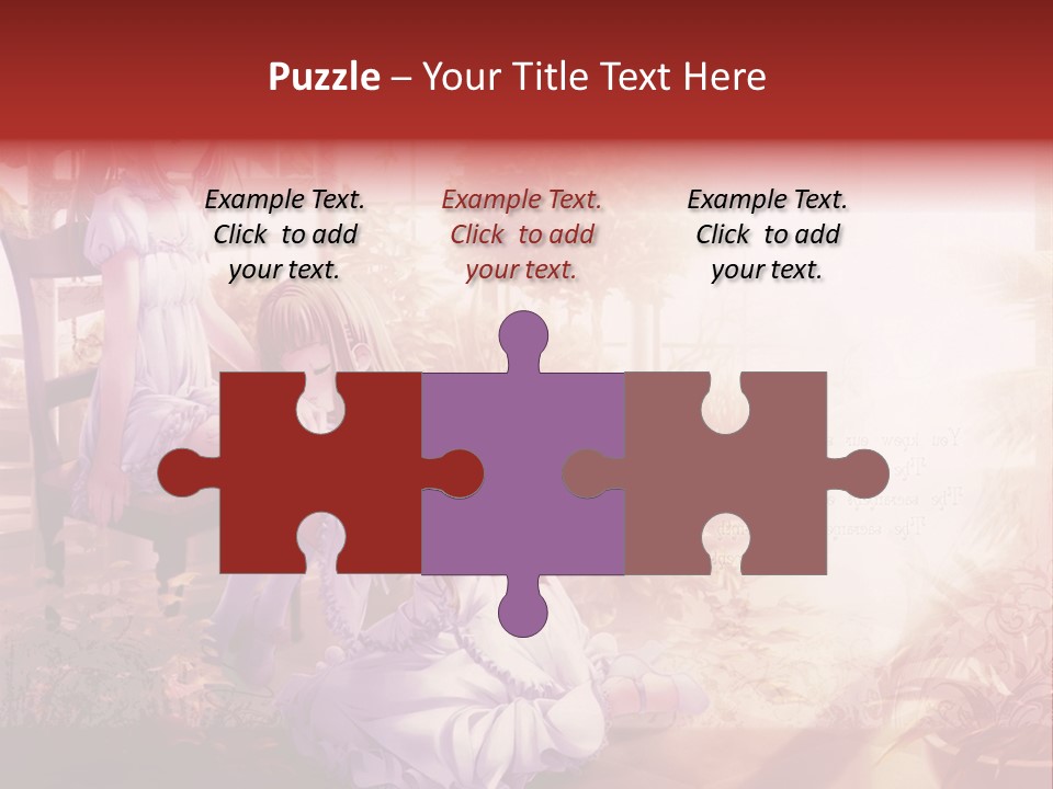 Two Anime Girls Sitting On A Chair In A Garden PowerPoint Template