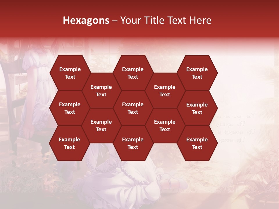 Two Anime Girls Sitting On A Chair In A Garden PowerPoint Template