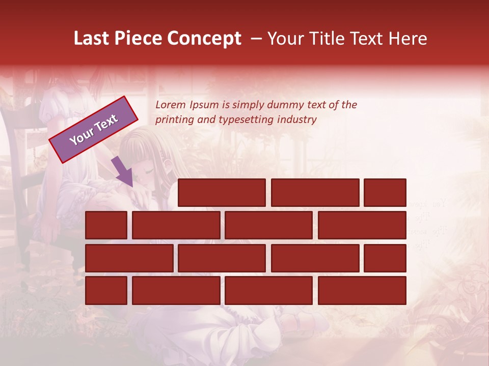 Two Anime Girls Sitting On A Chair In A Garden PowerPoint Template