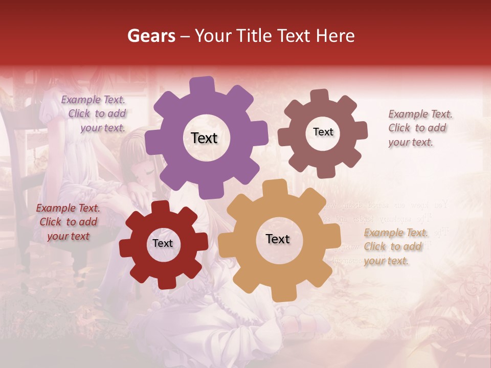 Two Anime Girls Sitting On A Chair In A Garden PowerPoint Template