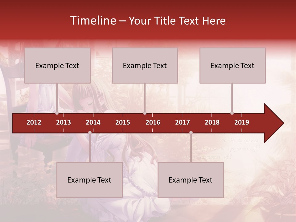 Two Anime Girls Sitting On A Chair In A Garden PowerPoint Template