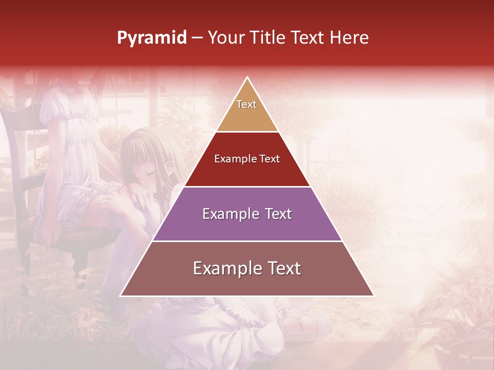 Two Anime Girls Sitting On A Chair In A Garden PowerPoint Template