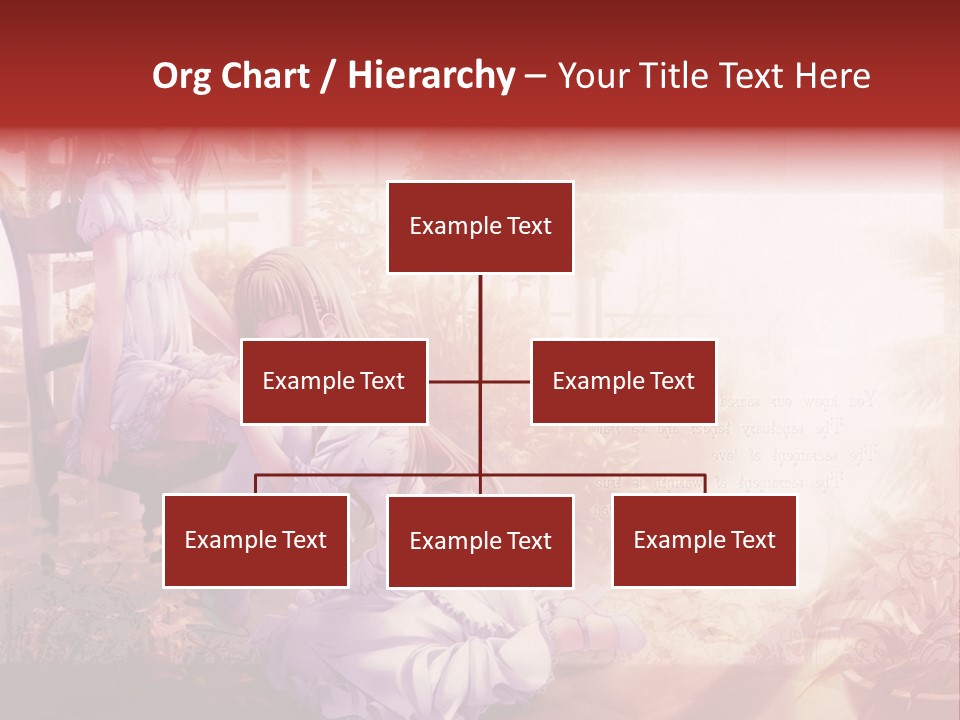 Two Anime Girls Sitting On A Chair In A Garden PowerPoint Template