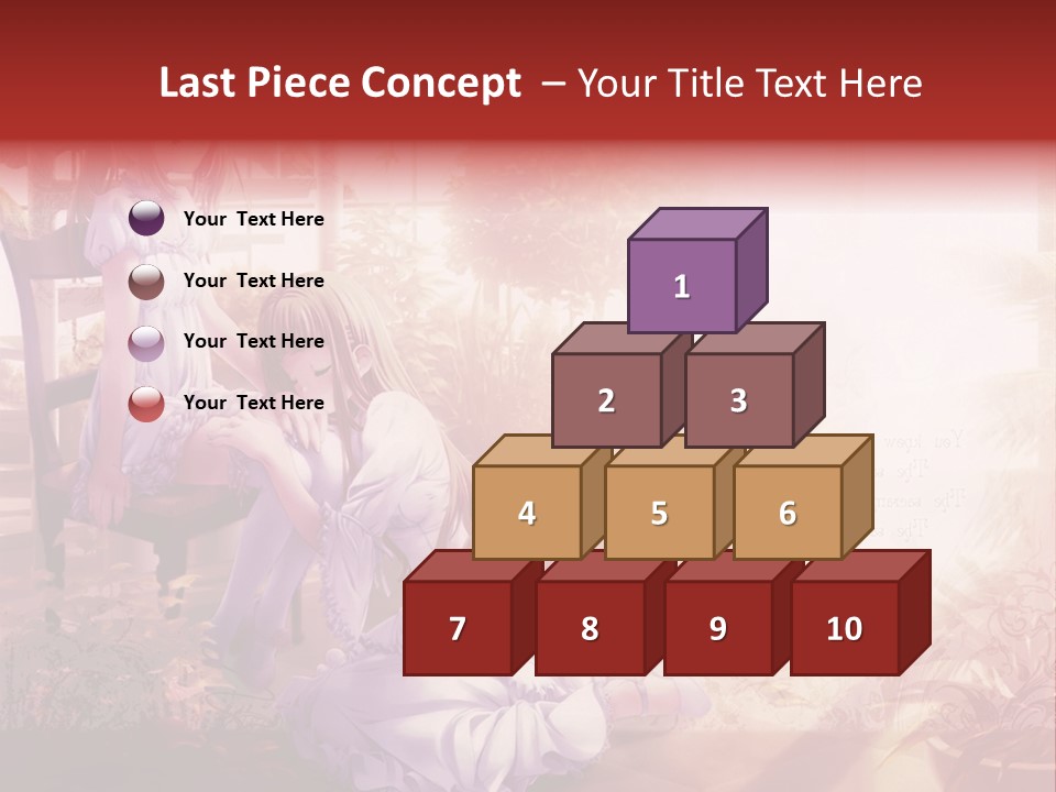 Two Anime Girls Sitting On A Chair In A Garden PowerPoint Template