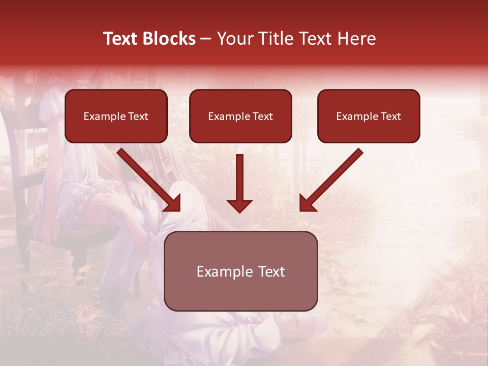 Two Anime Girls Sitting On A Chair In A Garden PowerPoint Template