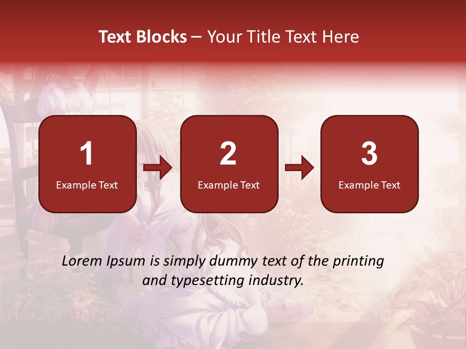 Two Anime Girls Sitting On A Chair In A Garden PowerPoint Template