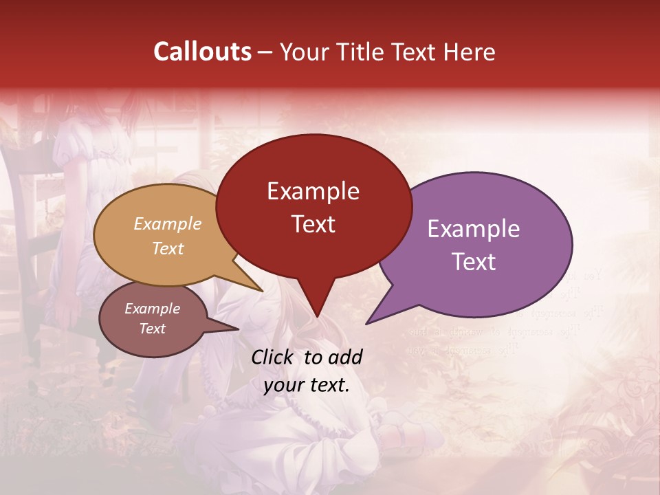 Two Anime Girls Sitting On A Chair In A Garden PowerPoint Template