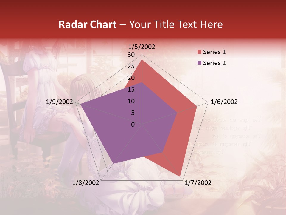Two Anime Girls Sitting On A Chair In A Garden PowerPoint Template