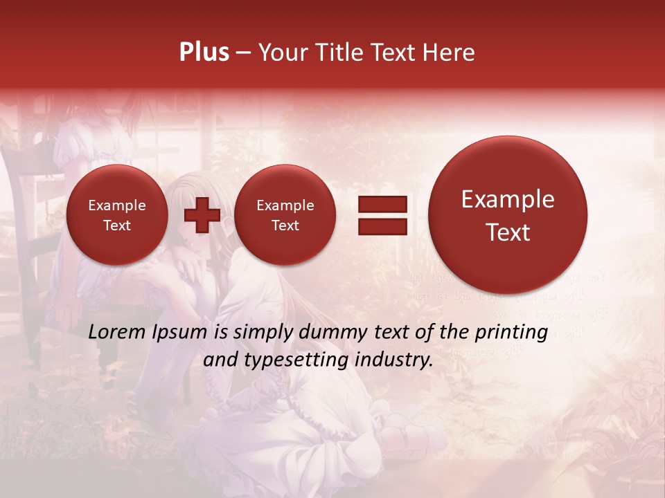 Two Anime Girls Sitting On A Chair In A Garden PowerPoint Template