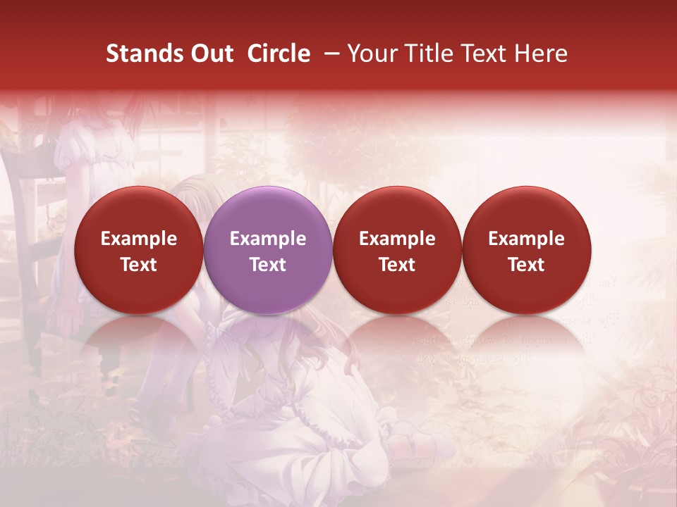 Two Anime Girls Sitting On A Chair In A Garden PowerPoint Template