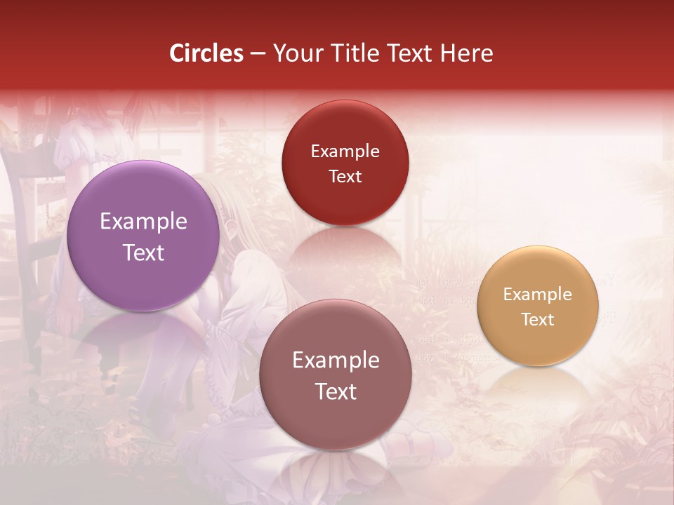 Two Anime Girls Sitting On A Chair In A Garden PowerPoint Template