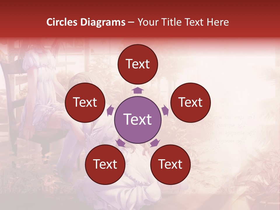 Two Anime Girls Sitting On A Chair In A Garden PowerPoint Template