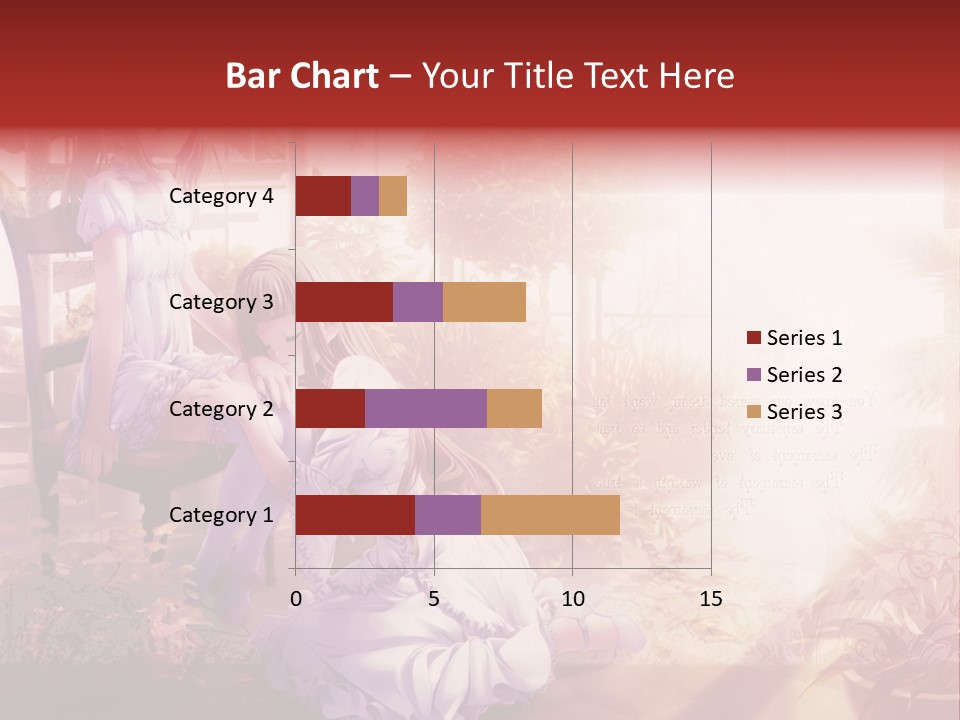 Two Anime Girls Sitting On A Chair In A Garden PowerPoint Template