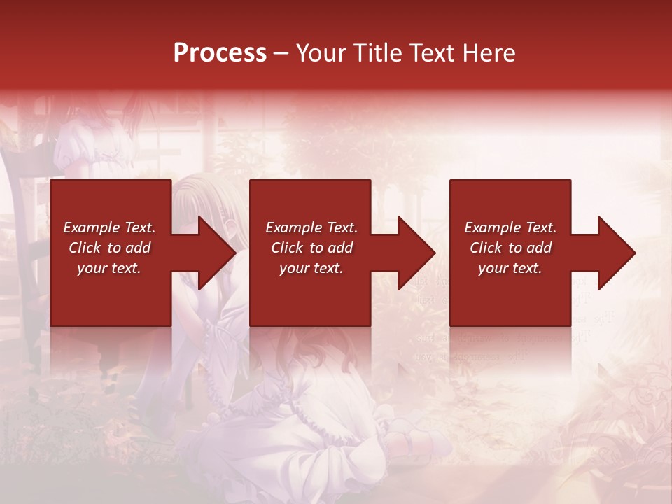 Two Anime Girls Sitting On A Chair In A Garden PowerPoint Template