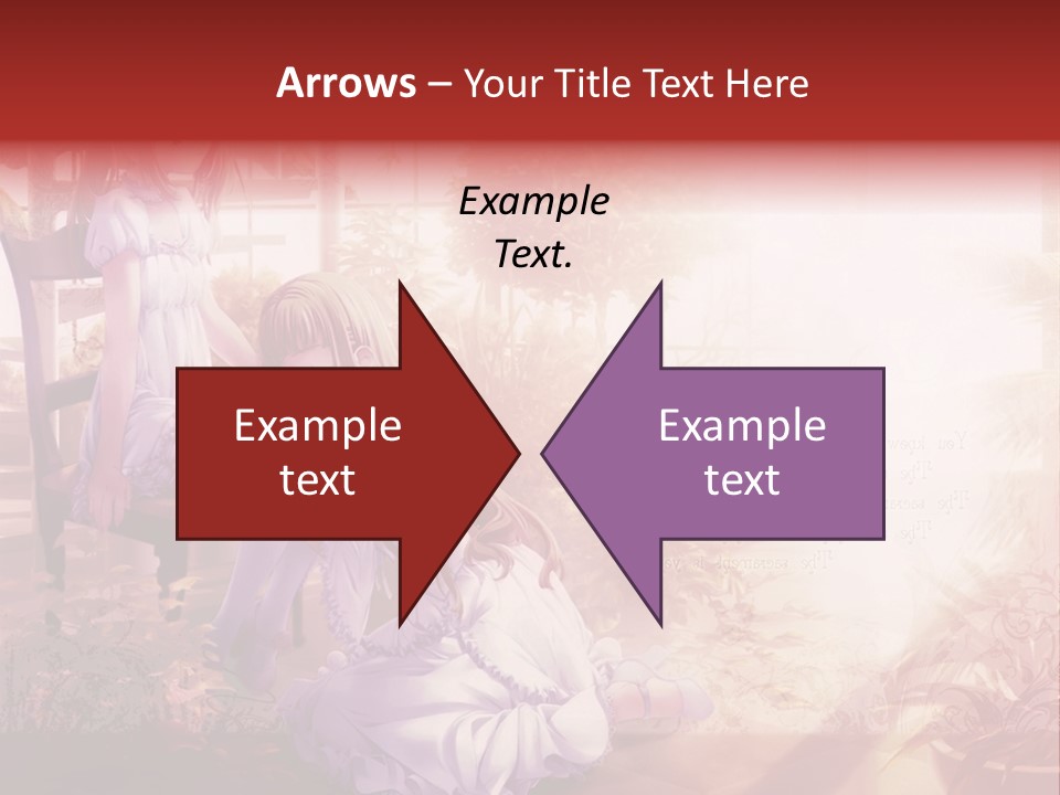 Two Anime Girls Sitting On A Chair In A Garden PowerPoint Template